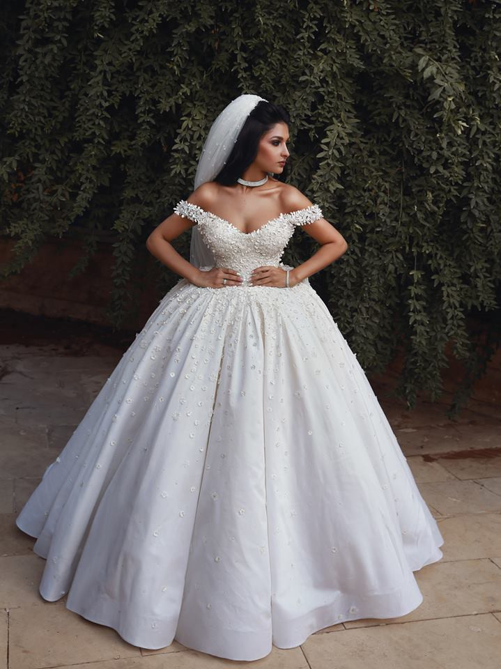Off The Shoulder Beads Appliques Wedding Dresses 2021 | Princess Sexy Ball Gown Royal Wedding Dress-newarrivaldress