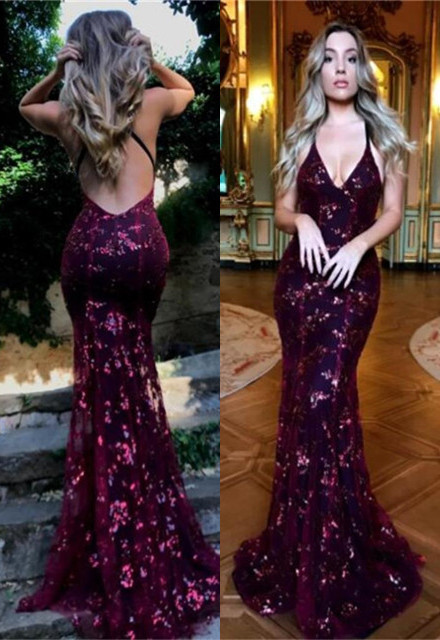 Delicate V-neck Sleeveless Lace Prom Dress | Backless Prom Dress BA9164-newarrivaldress
