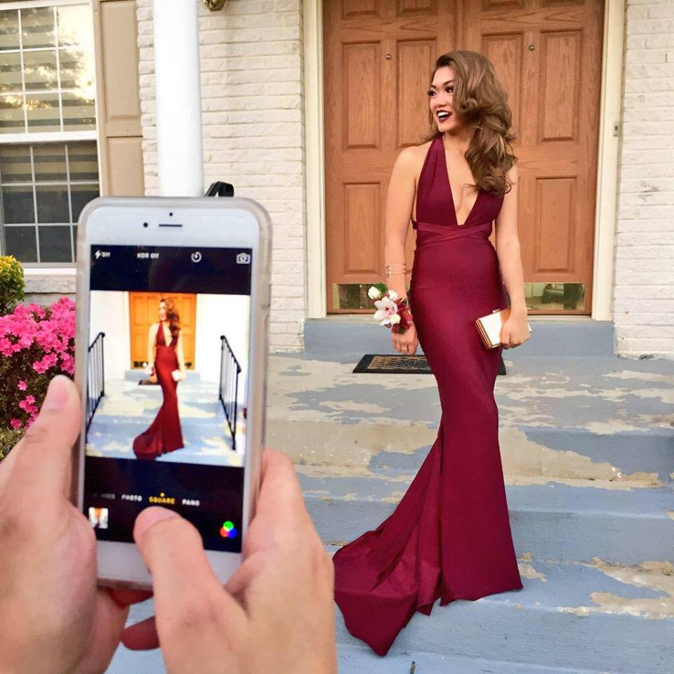 Bungurdy Deep V-Neck Mermaid Prom Dresses Backless Custom Made Evening Gowns-newarrivaldress