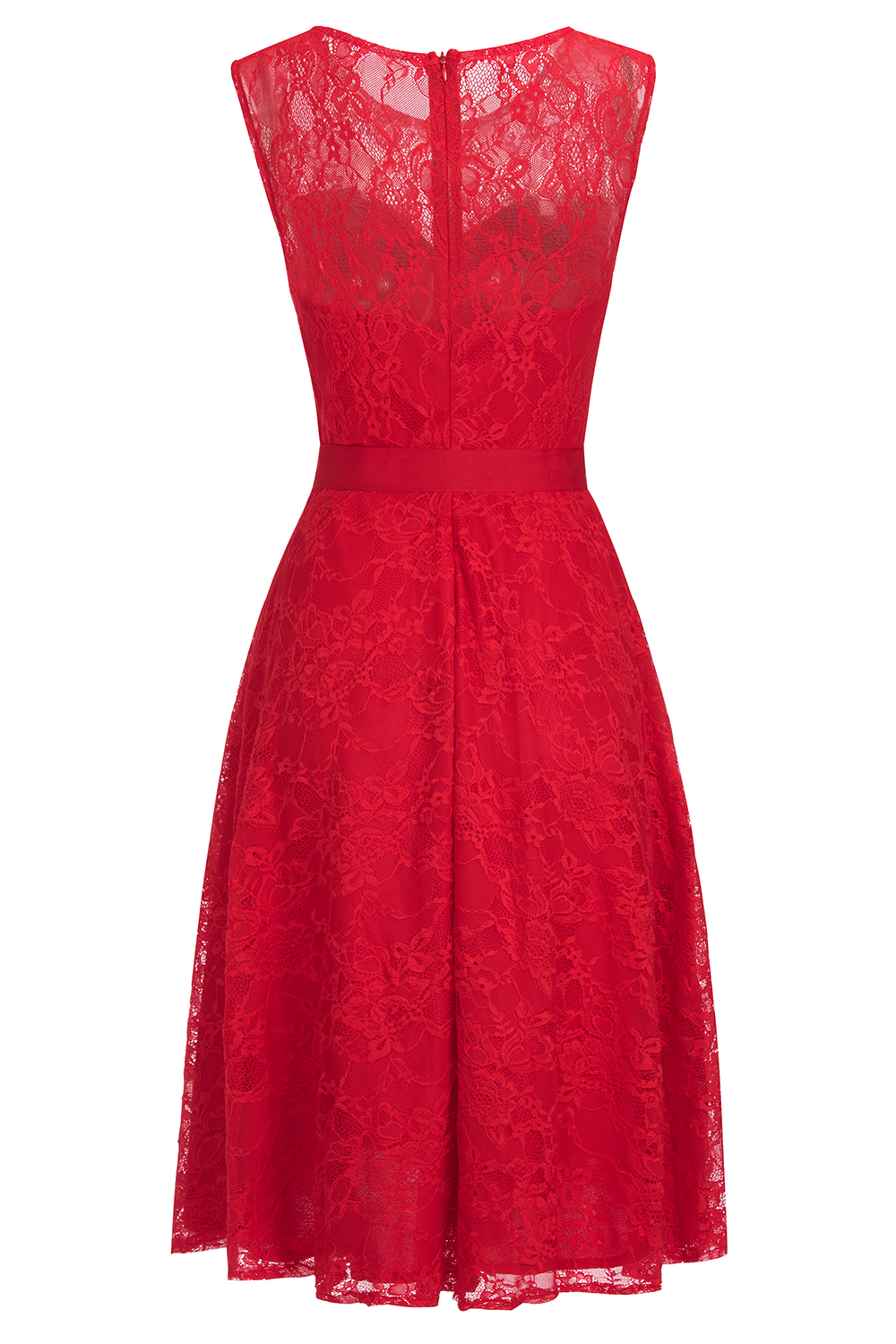 A-line Sleeveless Burgundy Lace Dresses with Bow-newarrivaldress