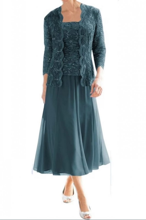 Long Sleeves Mother of the Bride Dress With Lace 3 Piece Outfit for Wedding Guest-newarrivaldress
