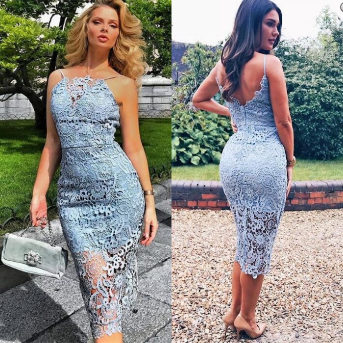 Gorgeous Lace Halter Short Prom Dress |Mermaid Lace Homecoming Dress BA9781-newarrivaldress