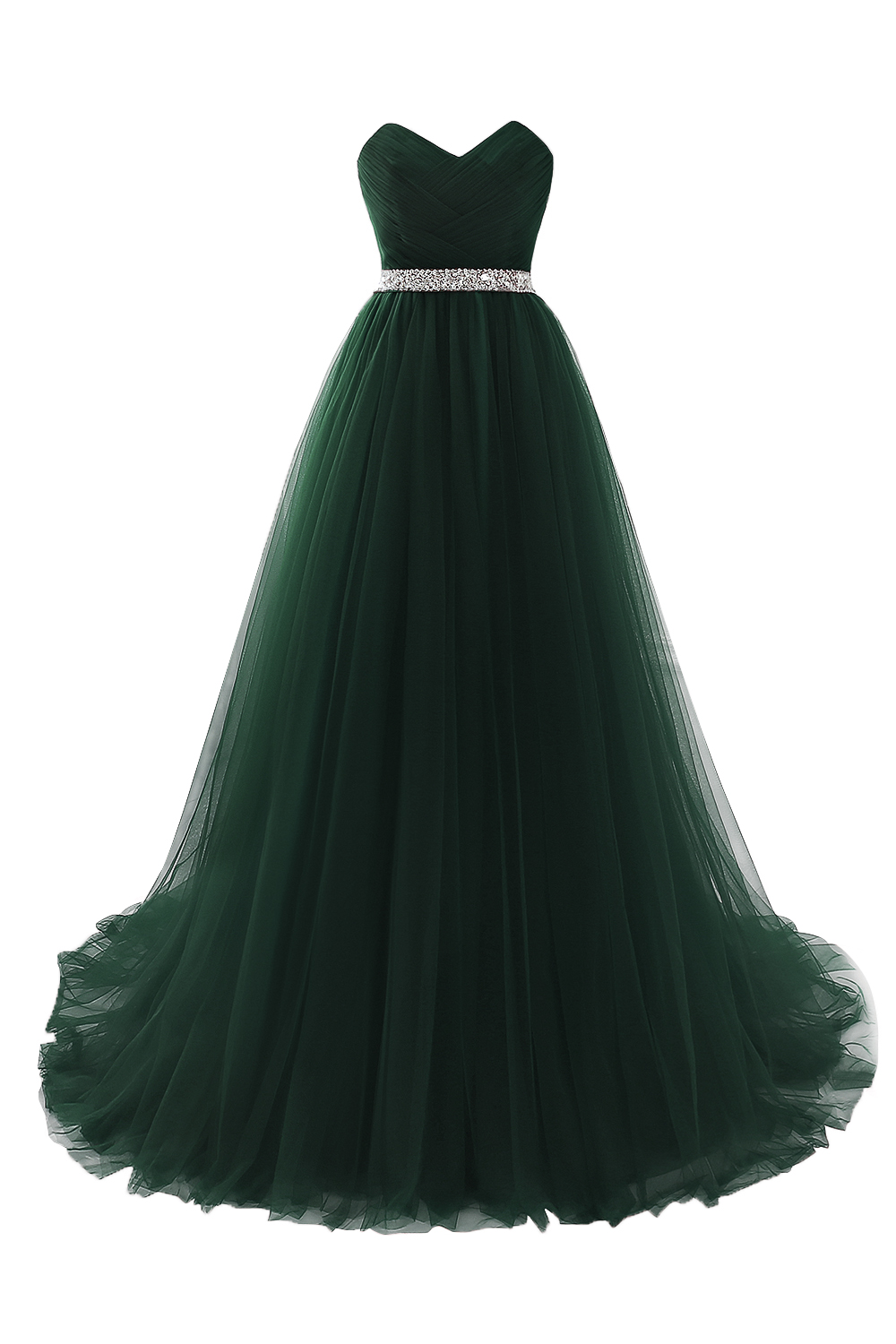 Custom Made Fluffy Tulle A-line Sweetheart Burgundy Prom Dresses With Beads Belt-newarrivaldress