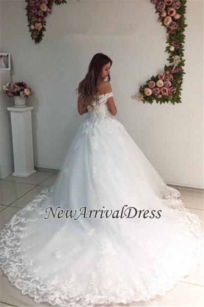 Lace Strapless Online Appliques Off The Shoulder New Arrival A-line Wedding Dresses-newarrivaldress