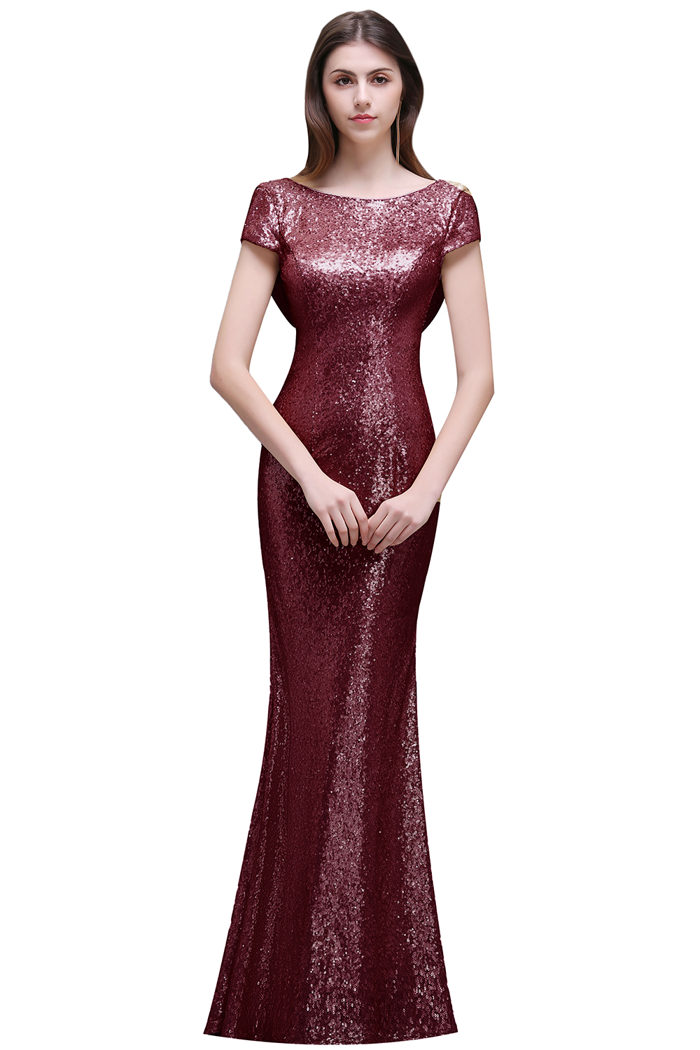 Women Sparkly Rose Gold Long Sequins Bridesmaid Dresses Prom/Evening Gowns-newarrivaldress