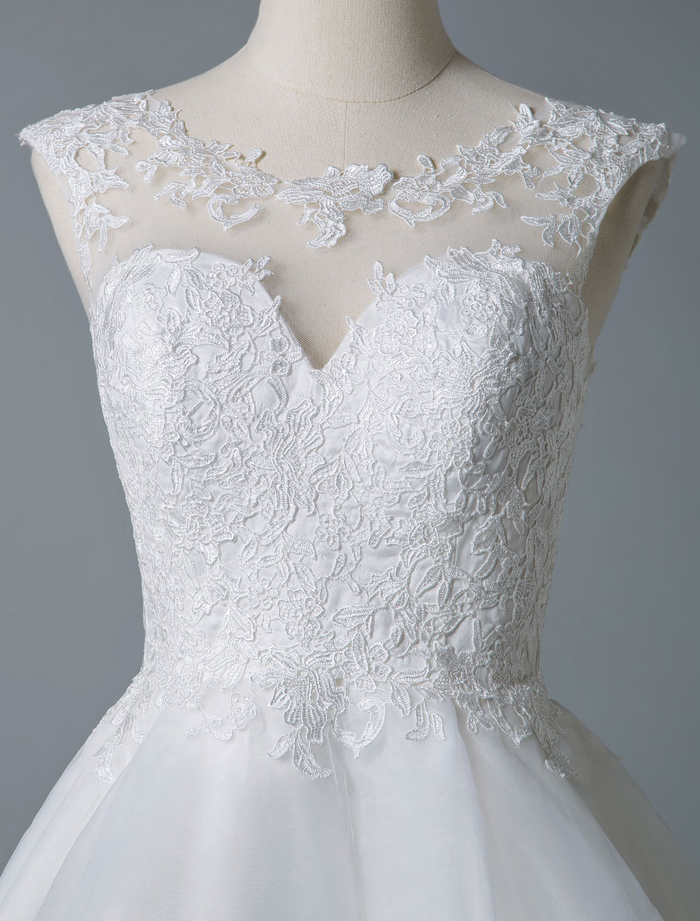 Wedding Dresses 2021 A Line Jewel Neck Sleeveless Natural Waist Tulle Short Bridal Dress-newarrivaldress