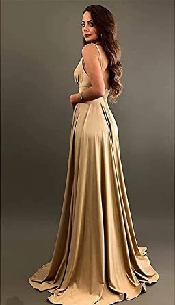 Sexy V-Neck Sleeveless Bridesmaid Dress | Split Bridesmaid Dresses Long for Women Wedding A Line Formal Dress-newarrivaldress