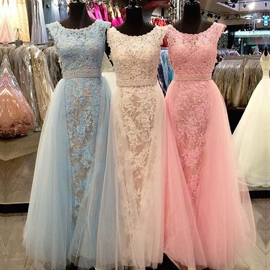 Crystal Sleeveless Appliques Scoop Tulle Elegant Bridesmaid Dress BA4608-newarrivaldress