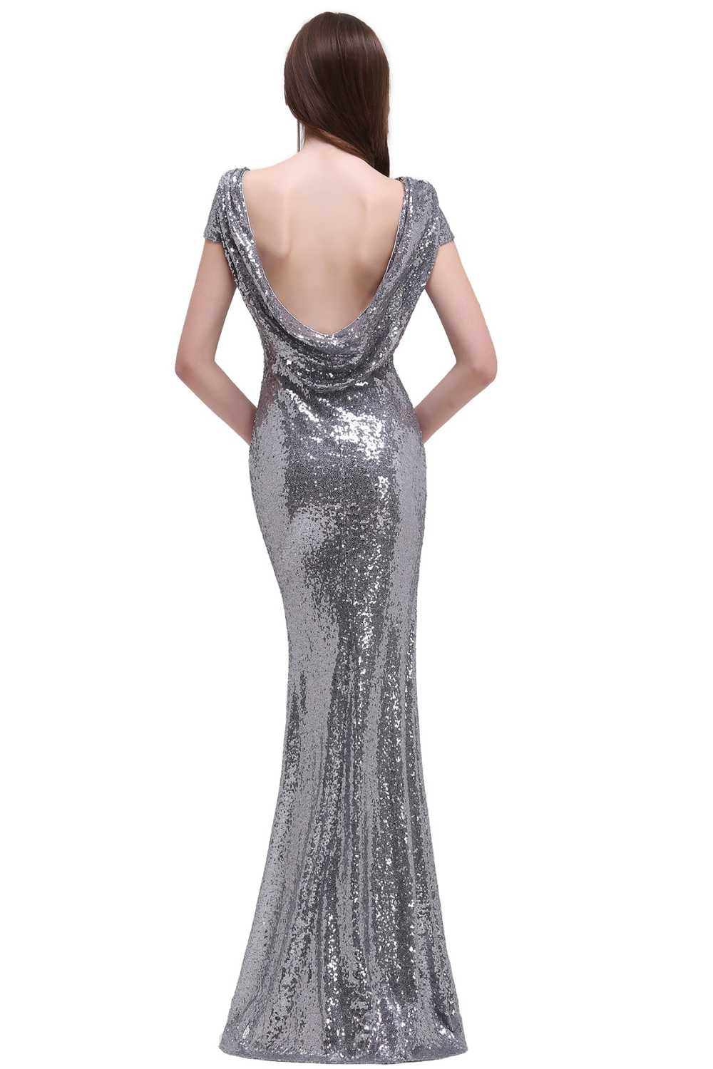 Women Sparkly Rose Gold Long Sequins Bridesmaid Dresses Prom/Evening Gowns-newarrivaldress