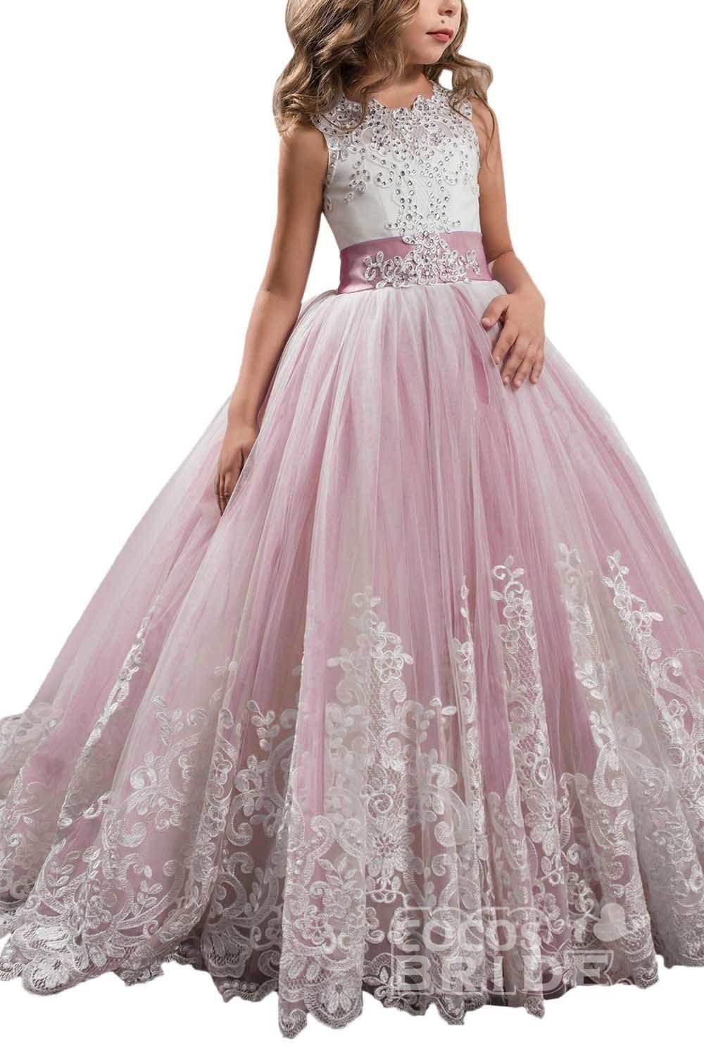 Scoop Neck Sleeveless Ball Gown Flower Girls Dress-newarrivaldress