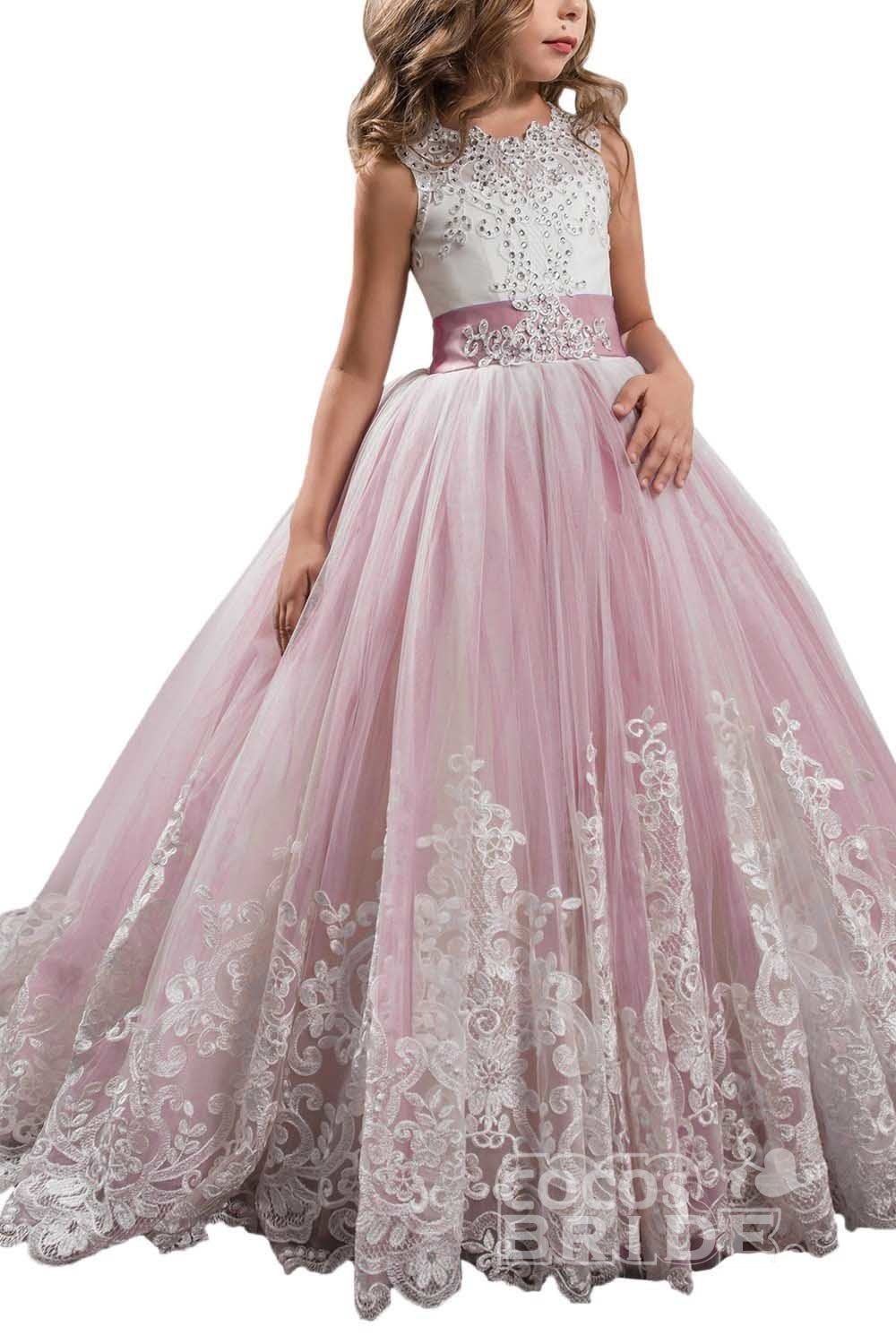 Scoop Neck Sleeveless Ball Gown Flower Girls Dress-newarrivaldress