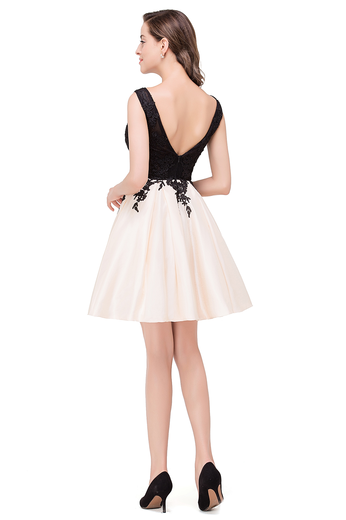 EVA | A-line Sleeveless Lace Appliques Short Prom Dresses-newarrivaldress