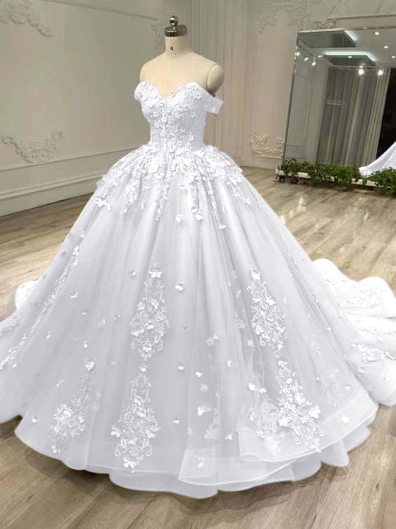 Tulle Sleeveless Off the Shoulder Long Prom Dress With Appliques