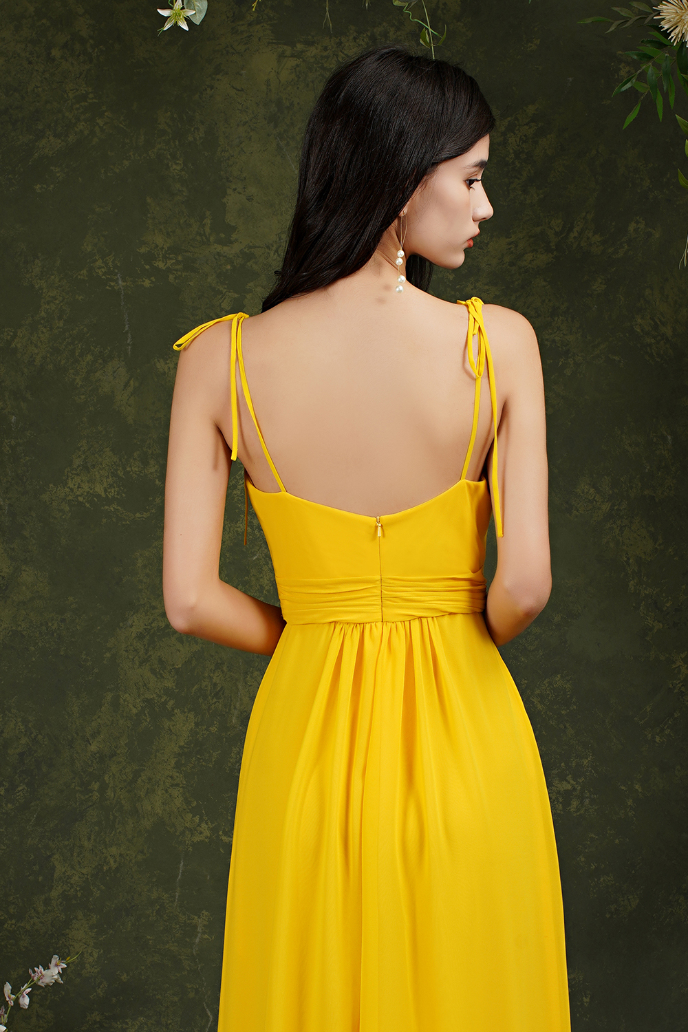 Spaghetti Straps Side Slit Bridesmaid Dress Sleeveless Prom Dress-newarrivaldress