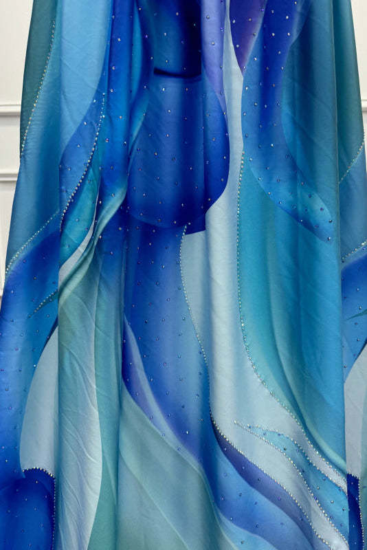 Blue Strapless Sleeveless A-Line Prom Dress - Prom Dresses