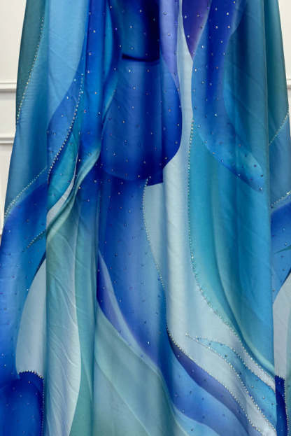 Blue Strapless Sleeveless A-Line Prom Dress - Prom Dresses