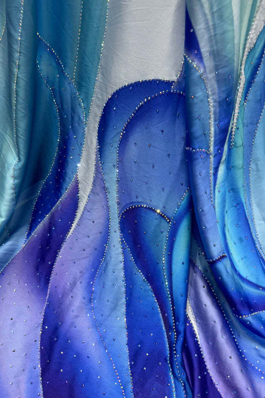 Blue Strapless Sleeveless A-Line Prom Dress - Prom Dresses