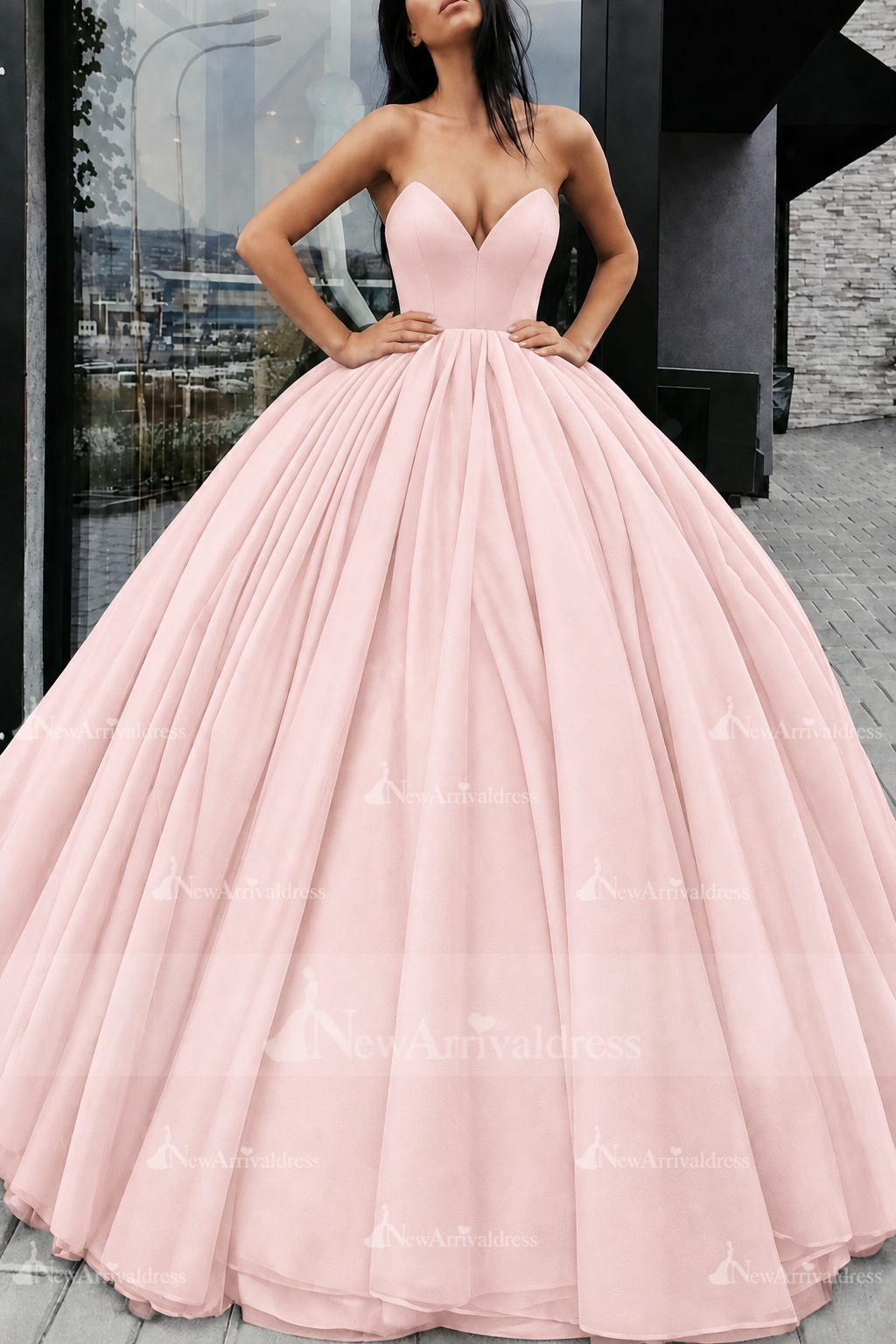 Black Wedding Dresses Satin Fabric Princess Silhouette Empire Waist Floor Length Bridal Dress