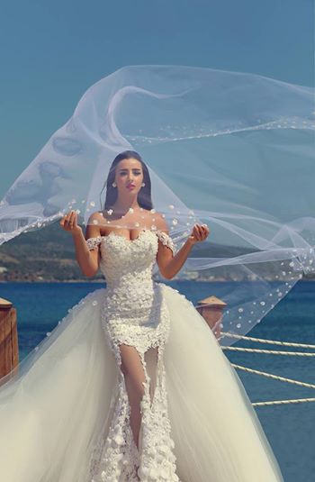 New Wedding Dresses Sweetheart Straps Mermaid Lace Appliques Tulle Court Train Sheer Bridal Gowns-newarrivaldress