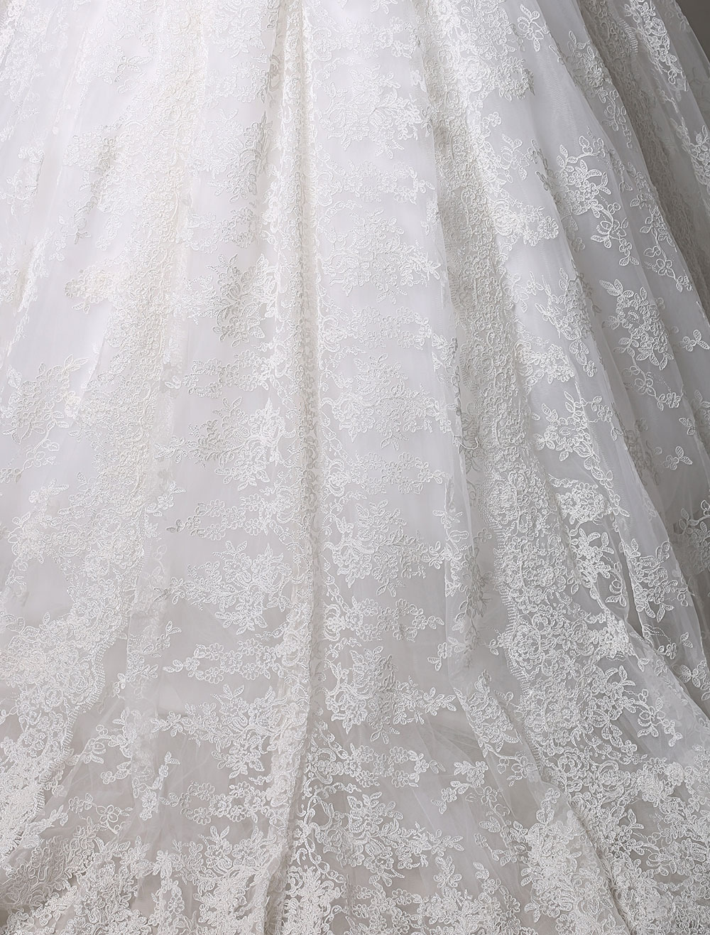 Kate Middleton Royal Wedding Dress Vintage Lace With V-Neck And Long Sleeves Exclusive-newarrivaldress