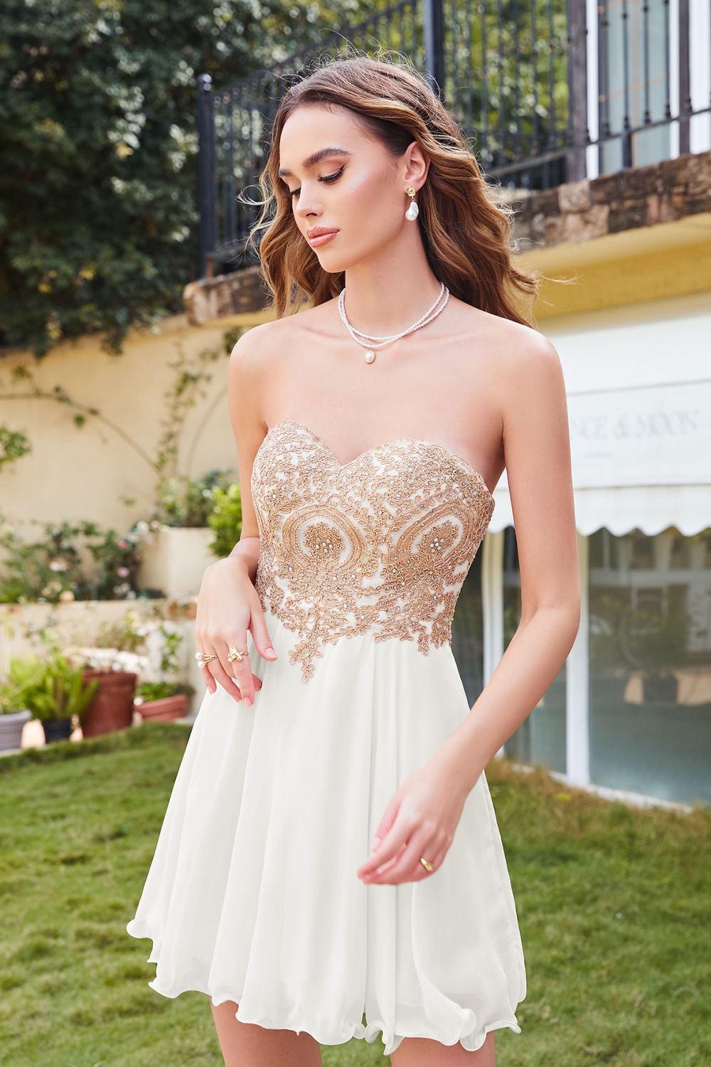 Appliques Short SweetheartMini Homecoming Dresses-newarrivaldress