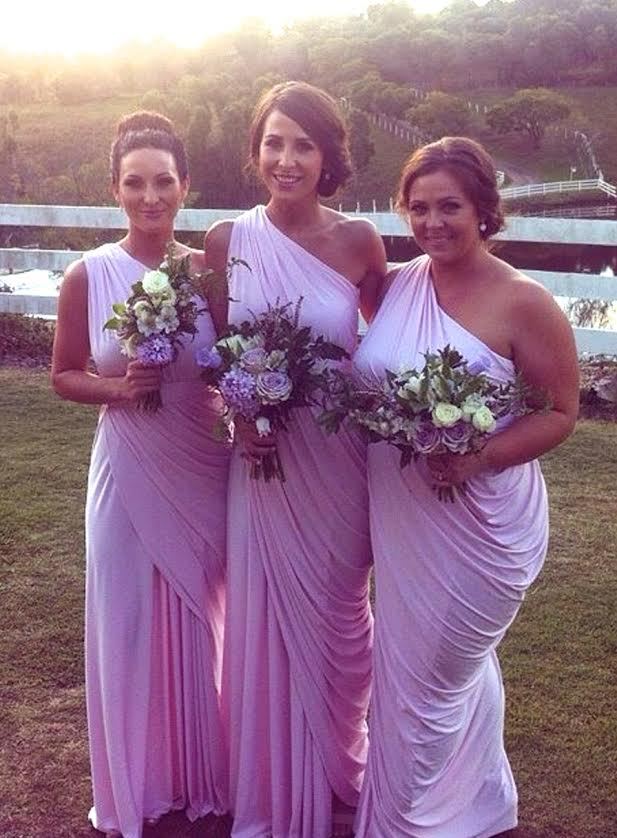 Simple One Shoulder Chiffon Long Bridesmaid Dresses Ruffles Popular Plus Size Wedding Party Dress-newarrivaldress