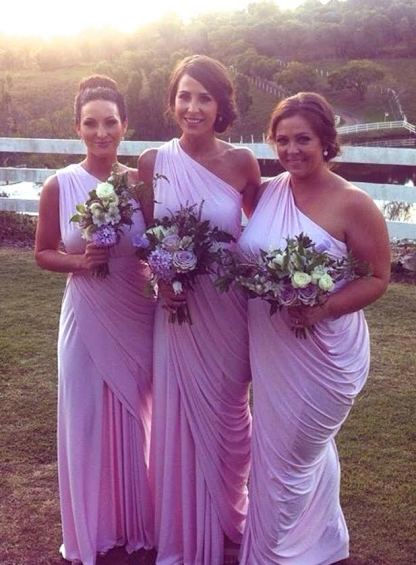 Simple One Shoulder Chiffon Long Bridesmaid Dresses Ruffles Popular Plus Size Wedding Party Dress-newarrivaldress