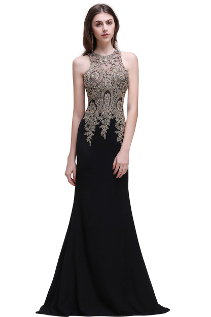 BROOKLYNN | Mermaid Black Prom Dresses with Lace Appliques-newarrivaldress