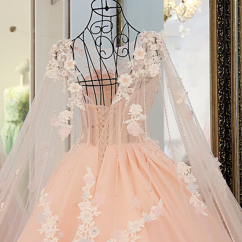 Stunning Floor-Length Appliques Sweep Train A-Line Tulle Beading Prom Dresses-newarrivaldress
