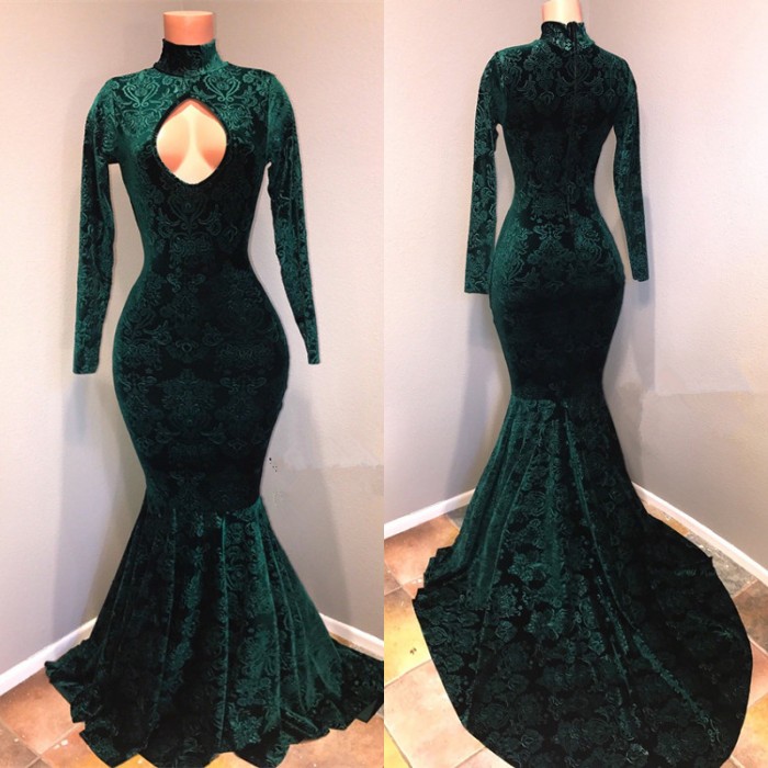 High Neck Velvet Mermaid Prom Dresses |Prom Dresses BA8867-newarrivaldress