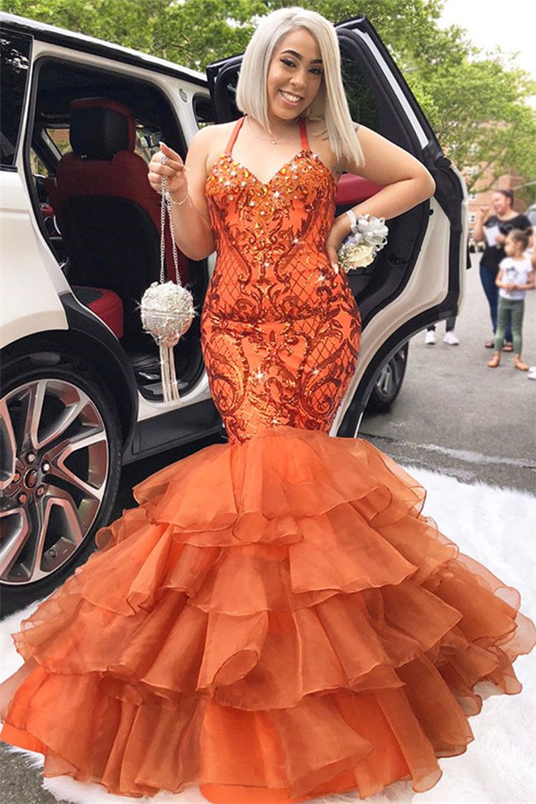 Stylish Spaghetti Straps Sleeveless Lace Appliques Rhinestones Sexy Mermaid Prom Dresses-newarrivaldress
