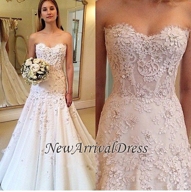 Gorgeous A-Line Sweetheart New Arrival Lace Appliques Wedding Dresses-newarrivaldress