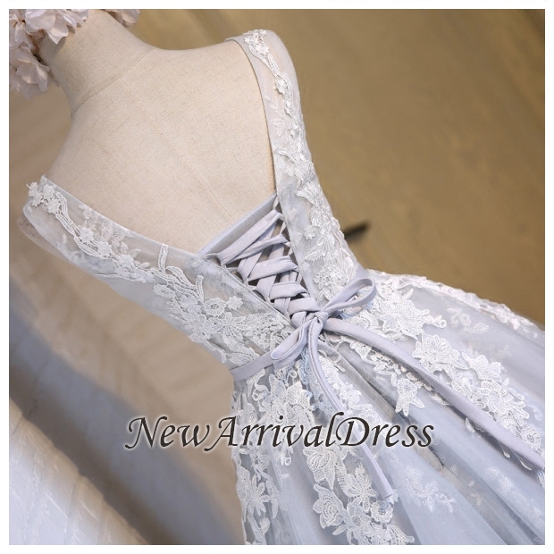 Sleeveless Tulle Lace Homecoming Custom Made A-line Scoop Lace Chic Dresses Cocktail Dresses-newarrivaldress