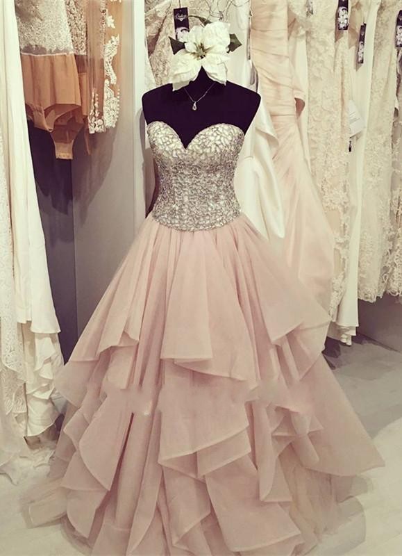 Floor Length Ruffles Long Evening Gowns | Sweetheart Beads Gorgeous Prom Dresses BA4448-newarrivaldress