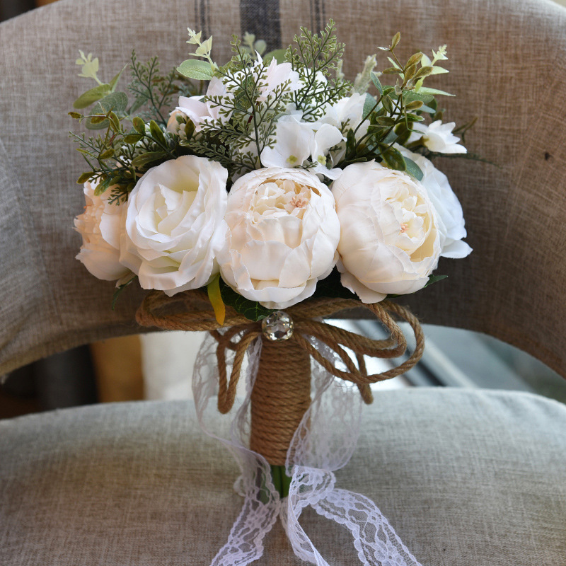 Real Touch Colorful Artifial Roses Wedding Bouquet | Newarrivaldress.com