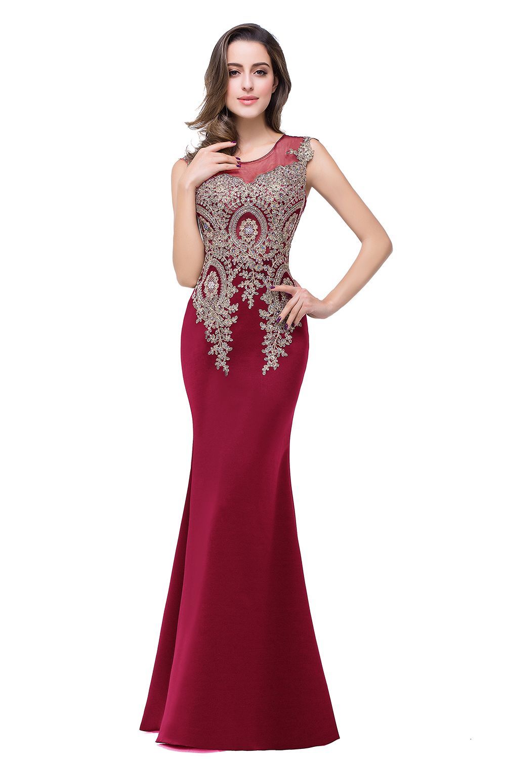 ADDISYN | Mermaid Floor-length Chiffon Evening Dress with Appliques-newarrivaldress