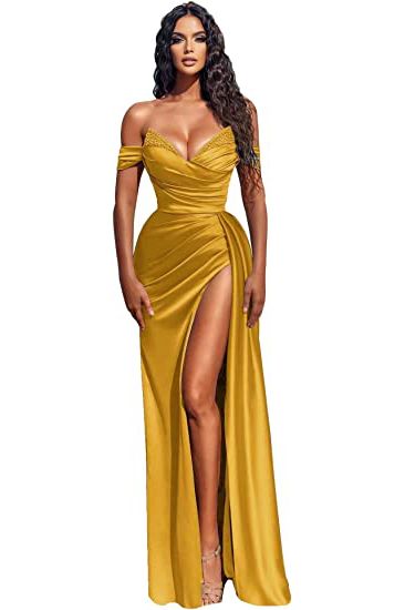 Sexy Off-the-Shoulder Satin Mermaid Prom Dress with Detachable Tail-newarrivaldress