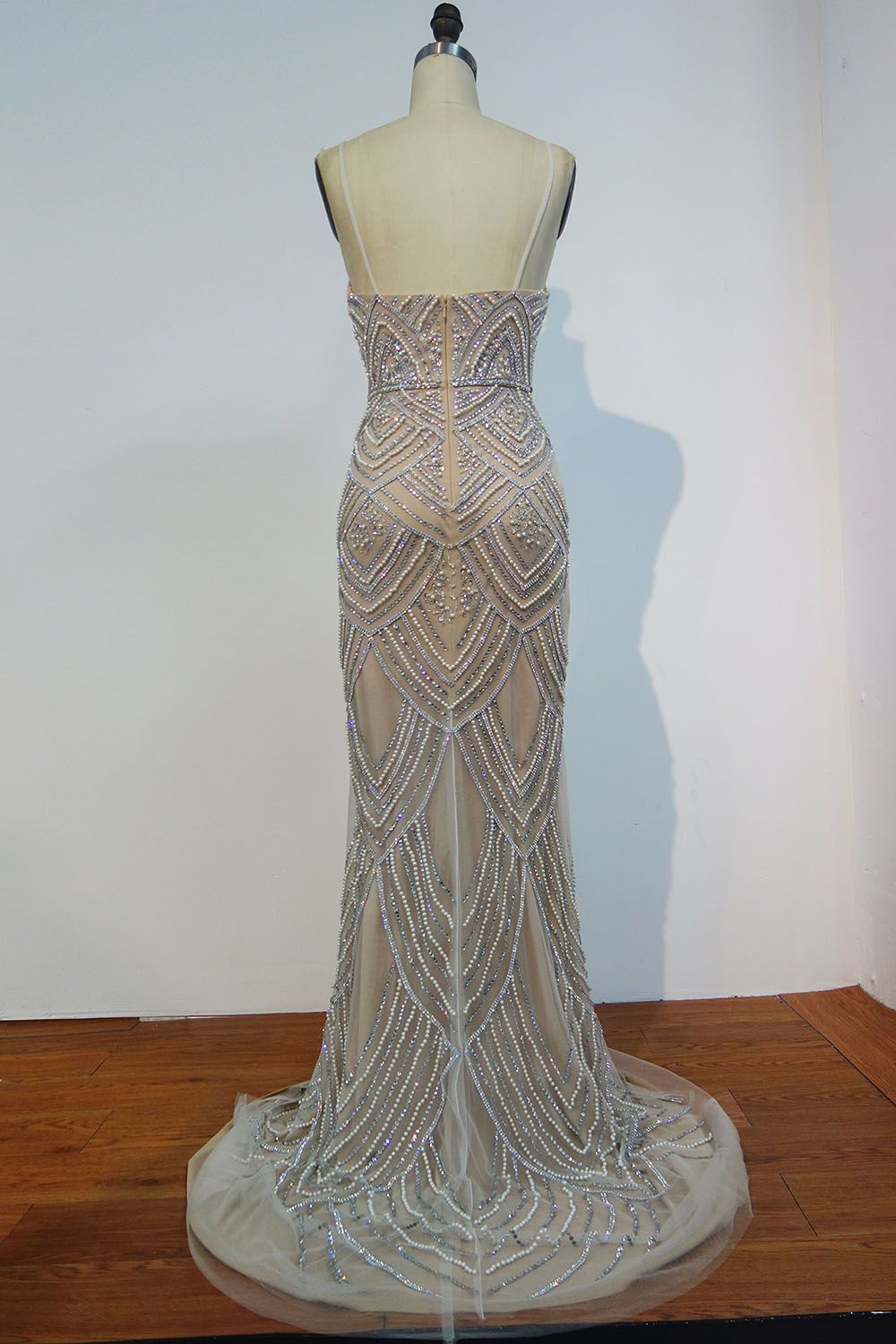 JESSIE | Mermaid Spaghetti Sweetheart Long Sequined Beading Prom Dresses with Pearls and Crystals-newarrivaldress