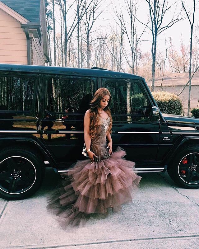 Glamorous Straps Sleeveless Applique Tulle Sexy Mermaid Prom Dress-newarrivaldress