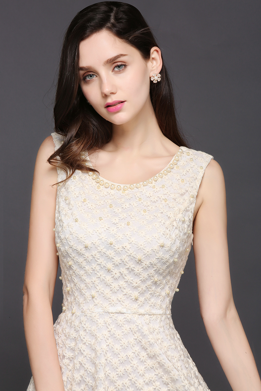 CHRISTINE | Princess Scoop neck Knee-length Lace Sexy Prom Dress-newarrivaldress