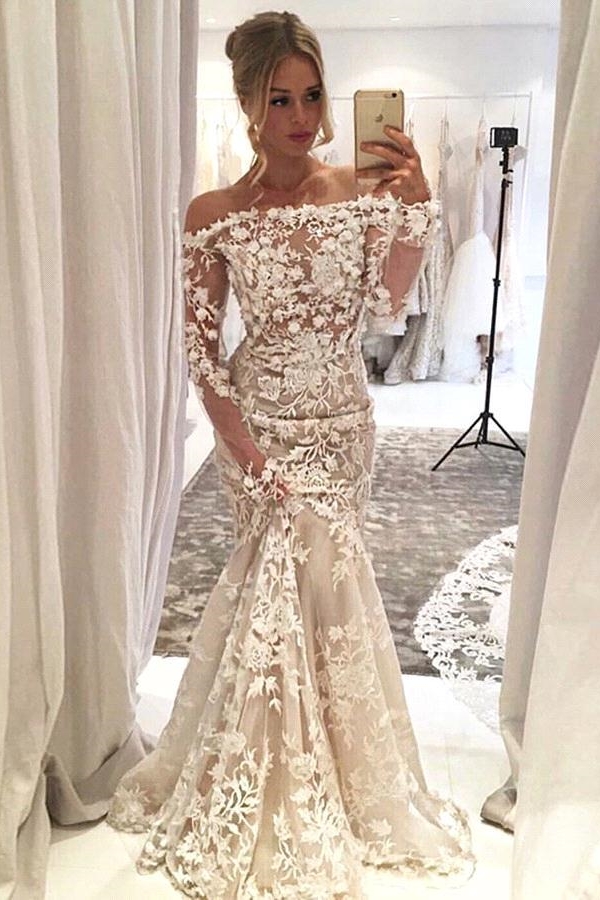 Elegant Sleeveless Mermaid Wedding Dresses with Sleeves | Lace Appliques Bridal Gown-newarrivaldress