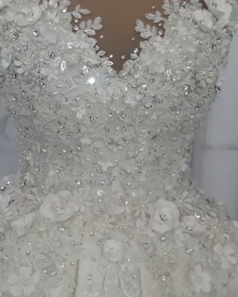 Gorgeous Ball Gown Wedding Dresses | Off The Shoulder Flowers Beaded Bridal Gowns-newarrivaldress
