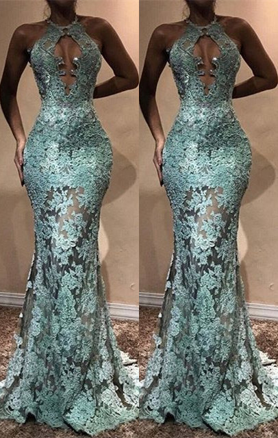Sexy LaceProm Dress | Halter Mermaid Evening Gowns BA7714-newarrivaldress
