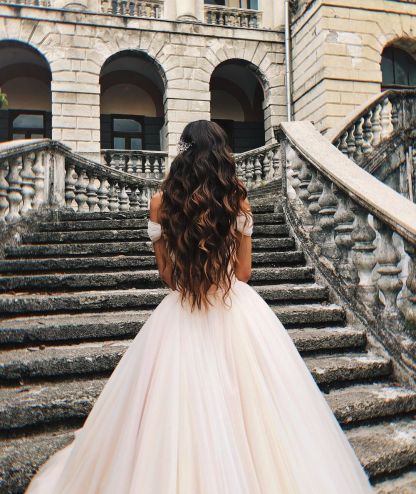 Off Shoulder Soft Tulle Princess Wedding Dress Romantic Satin Aline Ball Gown-newarrivaldress