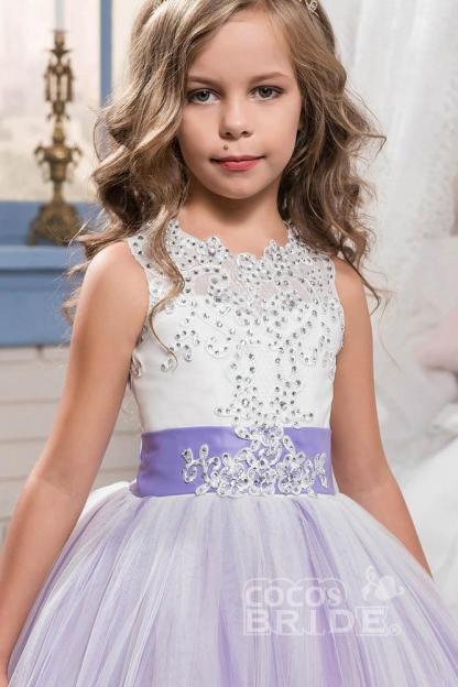 Scoop Neck Sleeveless Ball Gown Flower Girls Dress-newarrivaldress