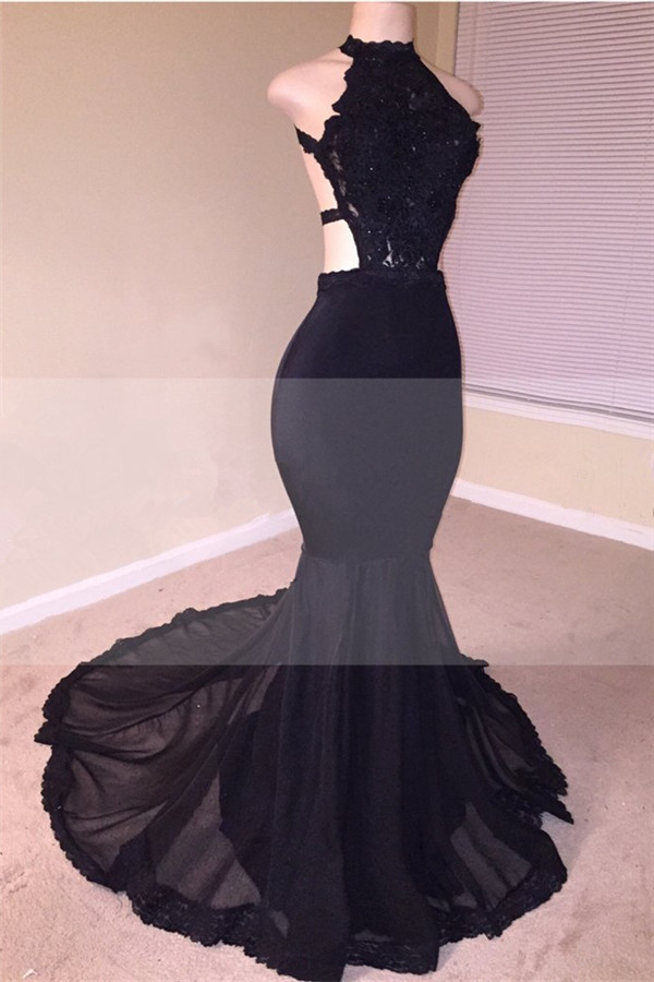 Open Back Black Mermaid Junior Long Prom Dresses | Sleeveless Formal Evening Dresses Online-newarrivaldress