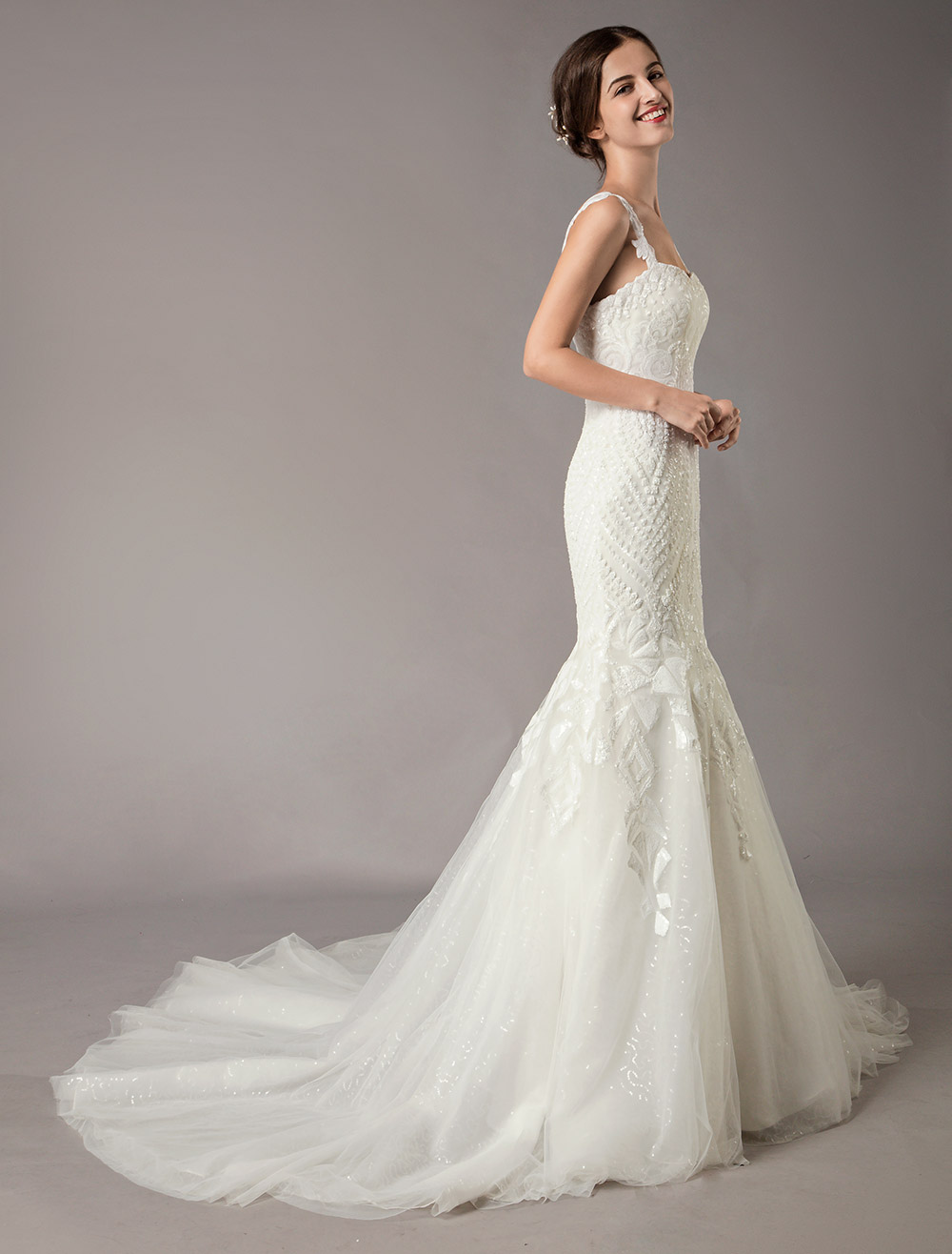 Mermaid-Wedding-Dresses-Luxury-Straps-Sequin-Lace-Tulle-Chapel-Train-Bridal-Gowns-newarrivaldress