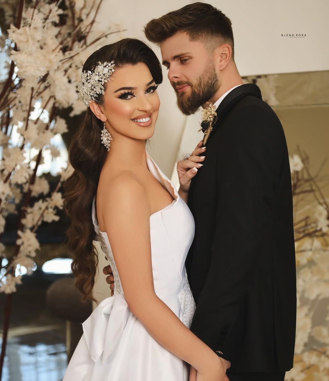 One Shoulder Satin Wedding Dress with Side Split-newarrivaldress