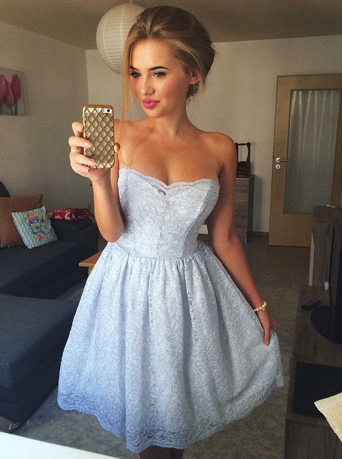 Sweetheart Homecoming Dresses Classic Sexy Sleeveless Cocktail Dresses-newarrivaldress