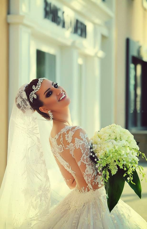 Long Sleeve Ball Gown Wedding Dress Court Train Custom Made Bridal Gowns-newarrivaldress